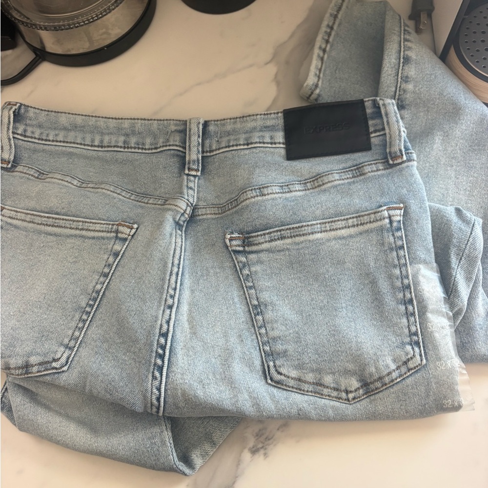 Express Light Blue Super Skinny Jeans - Picture 4 of 4